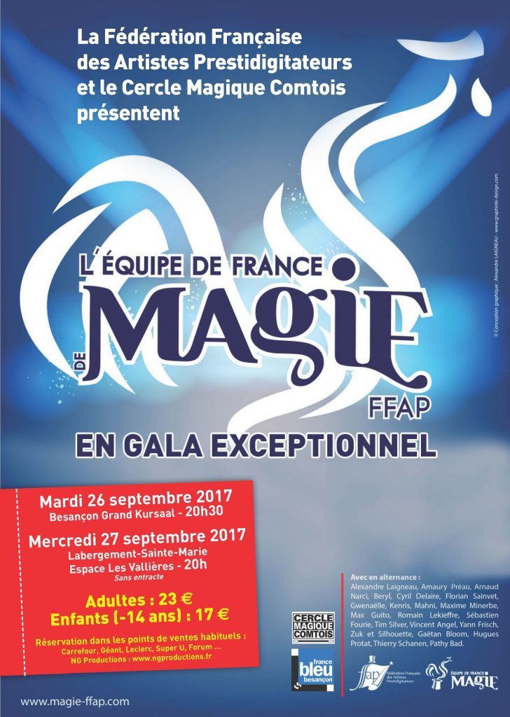 Affiche de l'équipe de France de Magie pour Besançon